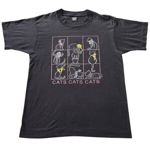 Vintage 90s Single Stitch Cat Graphic Tshirt Sz L